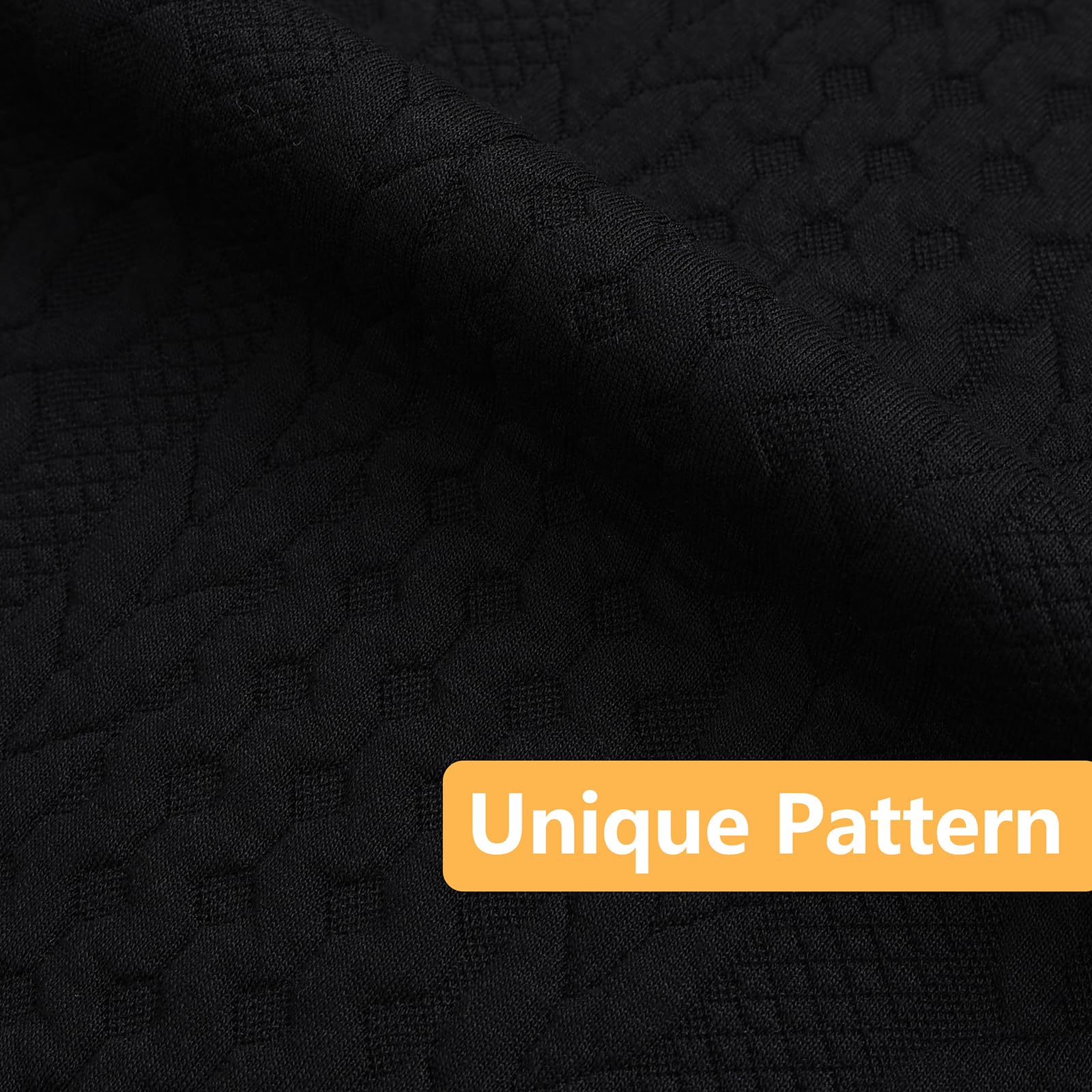 Cikary 26x26 Inch Decorative Throw Pillow Covers Set of 2 - Soft Stretchy Embossed Couch Pillow Covers with Raised Twisted Rope Pattern for Sofa, Bed, Living Room - Black Home Decor Accent Pillows