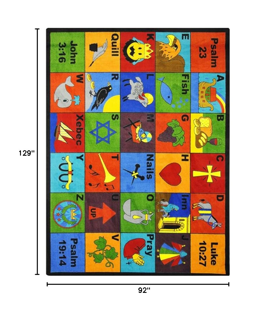 Joy Carpets Kid Essentials Inspirational Bible Phonics Area Rug - 7'8