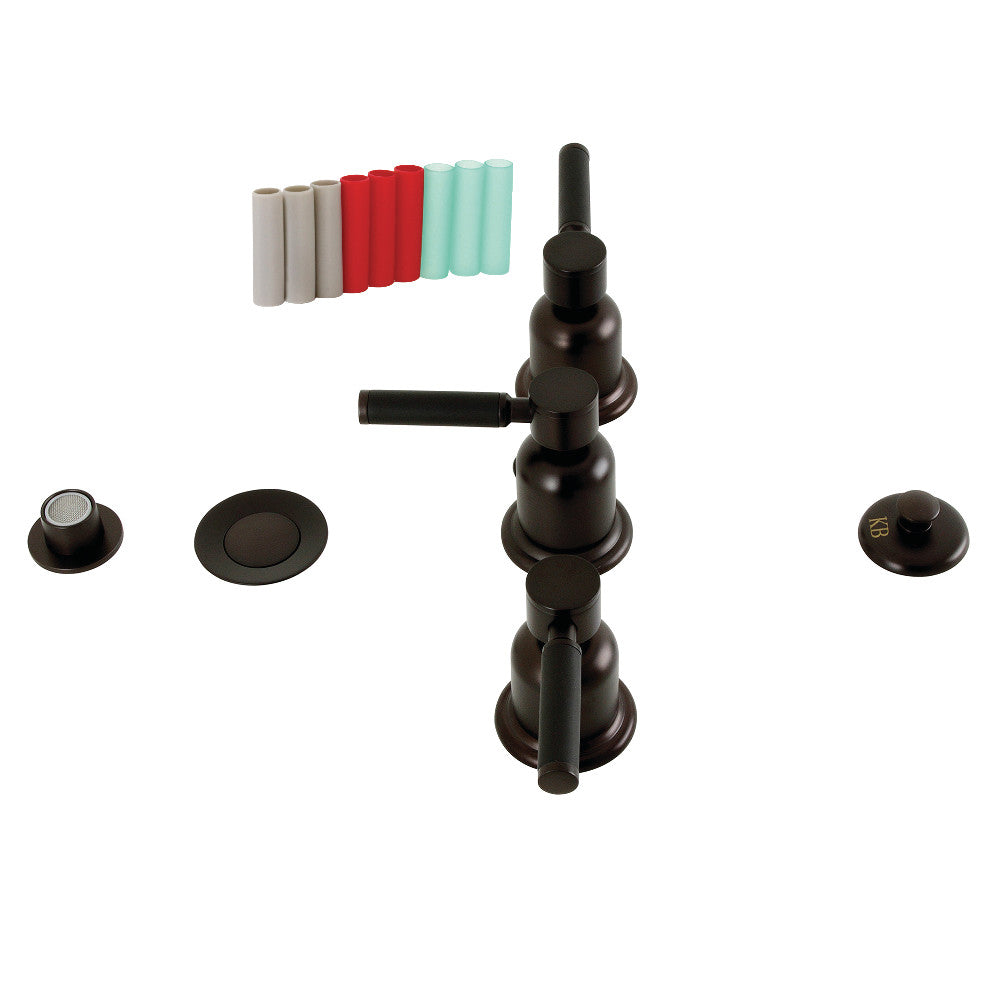 Kingston Brass KB6325DKL Kaiser Three Handle Bidet Faucet - Premium Matte Black Finish for Modern Bathrooms | Perfect for Spa-Like Bathroom Upgrades & Hygienic Cleaning