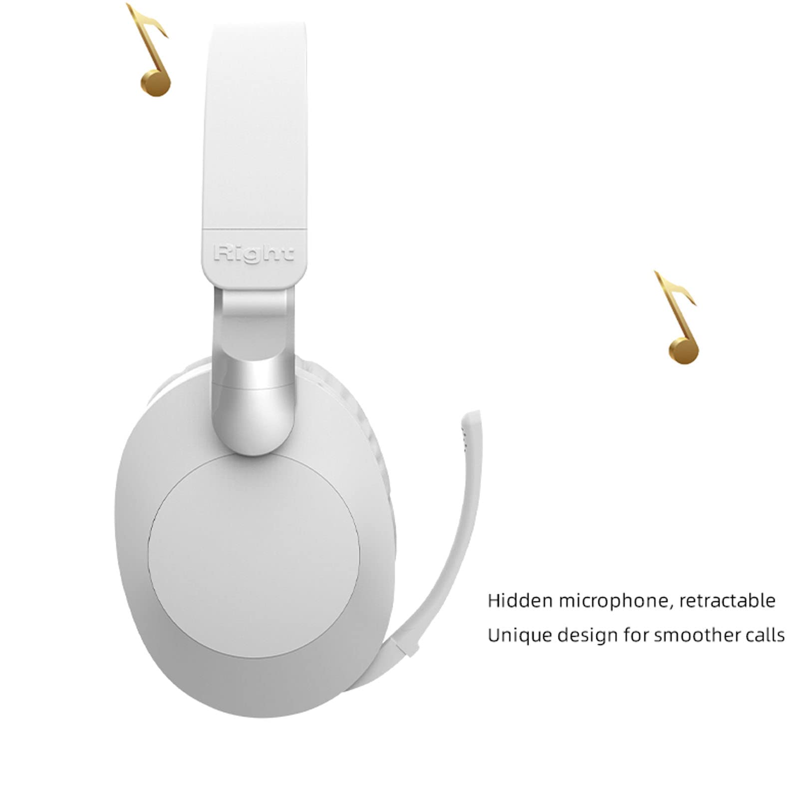 EIMSOAH Gaming Headset with Microphone - Foldable 5.1 Stereo Wired Headphones, Type C & Dual Mode for PC, Laptop, PS4, Xbox - Noise Cancelling for Online Gaming, Streaming & Video Calls (White)