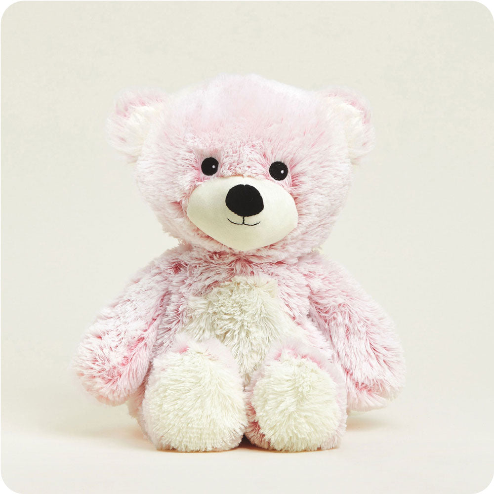Pink Marshmallow Bear Warmies - Microwaveable Heating Plush Toy for Kids & Adults | Perfect for Stress Relief, Cold Weather, and Relaxation