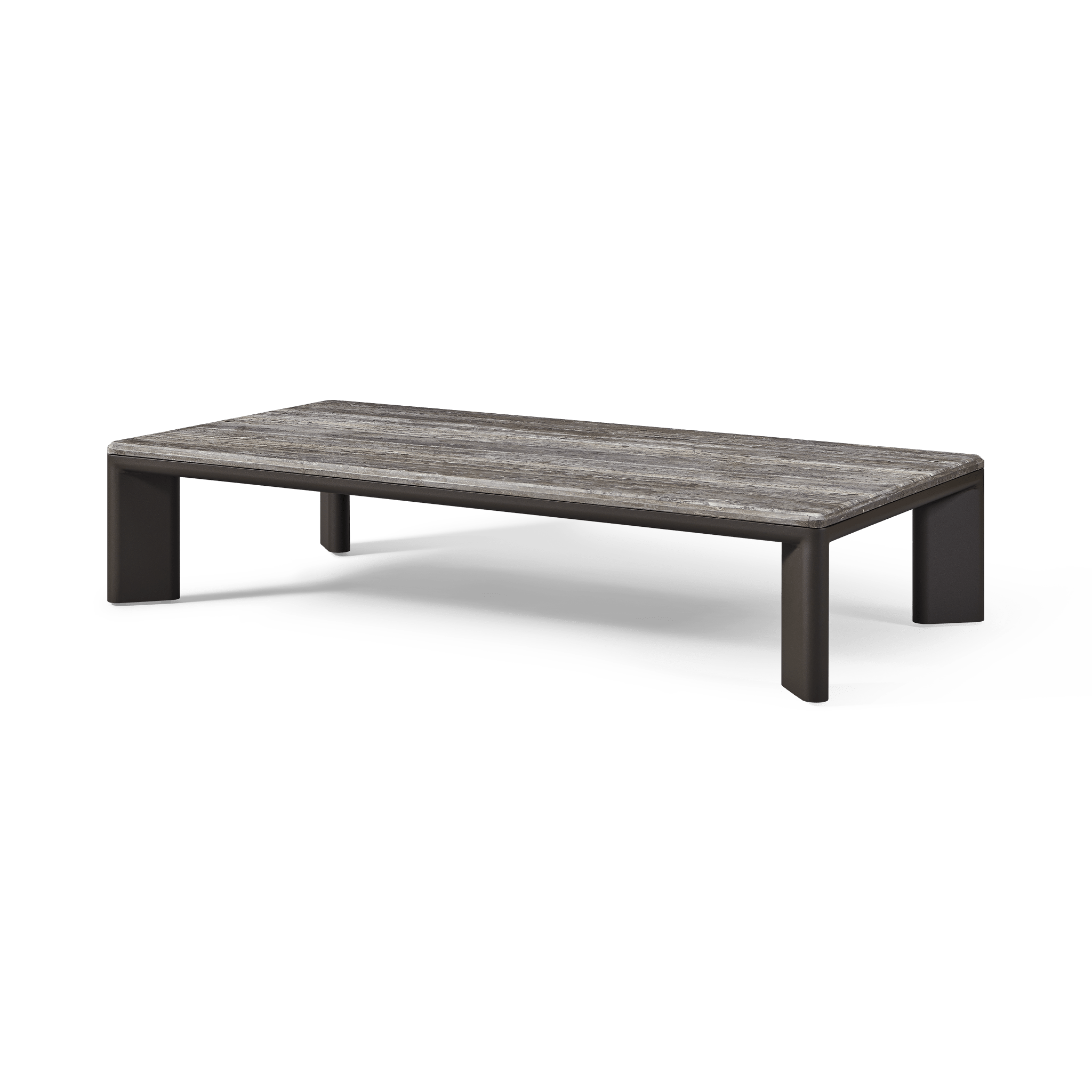 Modern Palm Beach Aluminum Rectangle Coffee Table - Stylish & Durable Indoor Outdoor Living Room Patio Furniture