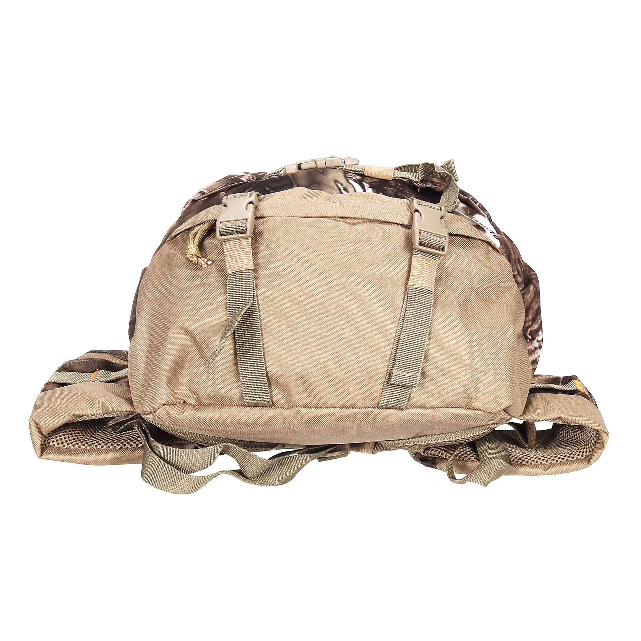 North Mountain Gear Camouflage Hunting Backpack - Waterproof, Bow & Rifle Compatible, Large Capacity (Woodland Brown Camo) - Perfect for Deer Hunting, Outdoor Adventures & Tactical Missions