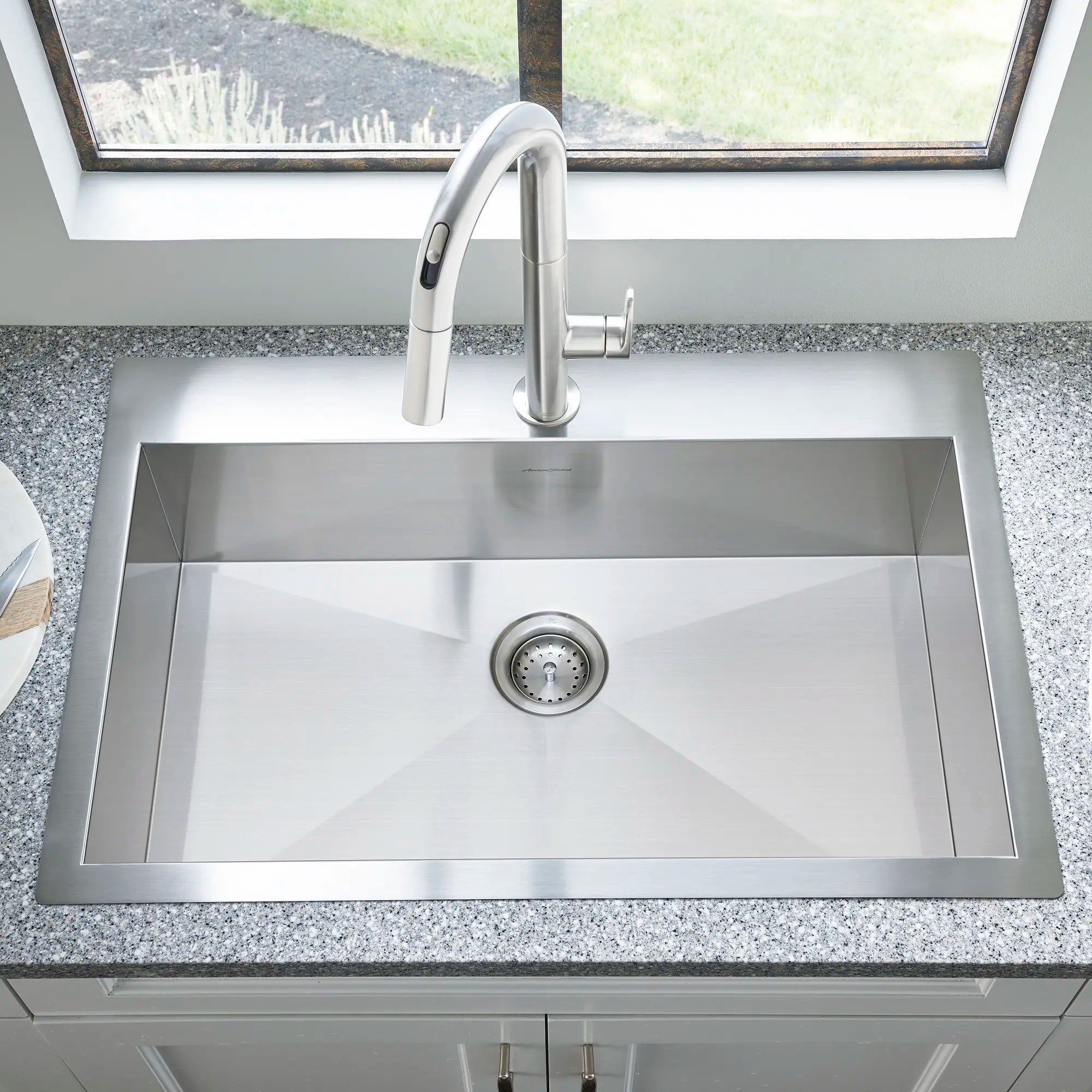 Edgewater® 33 x 22 Inch Stainless Steel 1 Hole Dual Mount Single Bowl ADA Compliant Kitchen Sink - Perfect for Modern Homes & ADA Accessible Kitchens