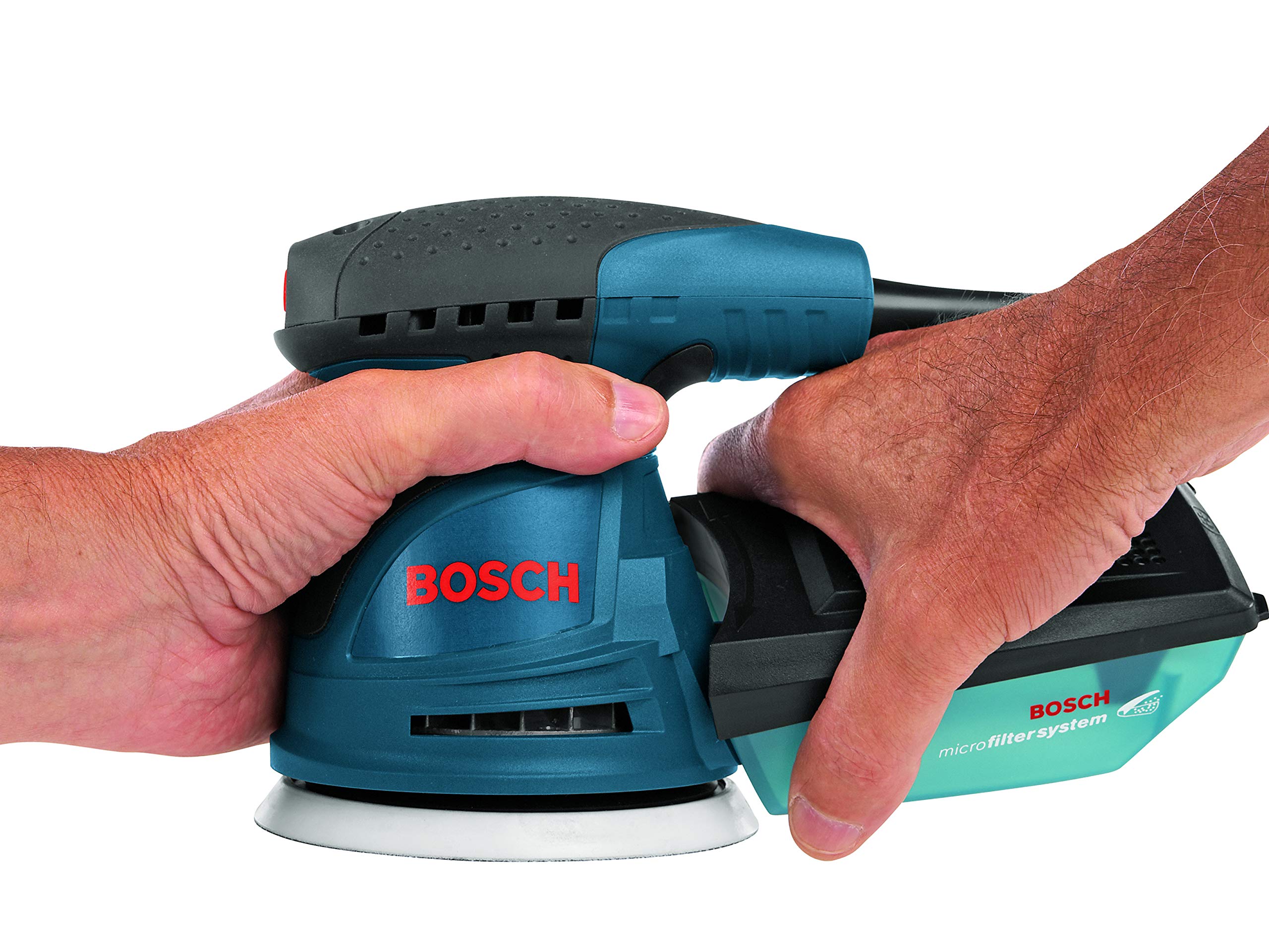 BOSCH ROS20VSK 2.5 Amp 5-Inch Corded Variable Speed Random Orbital Sander & Polisher Kit with Dust Collector & Hard Case - Perfect for Woodworking, Furniture Refinishing, and DIY Home Projects