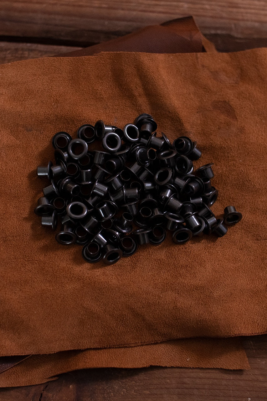 6.7mm Eyelet Shaft with 6.4mm Length & 11.5mm Width - Iron/Anthracite Finish - Perfect for Leather Crafting, Belt Making & DIY Projects