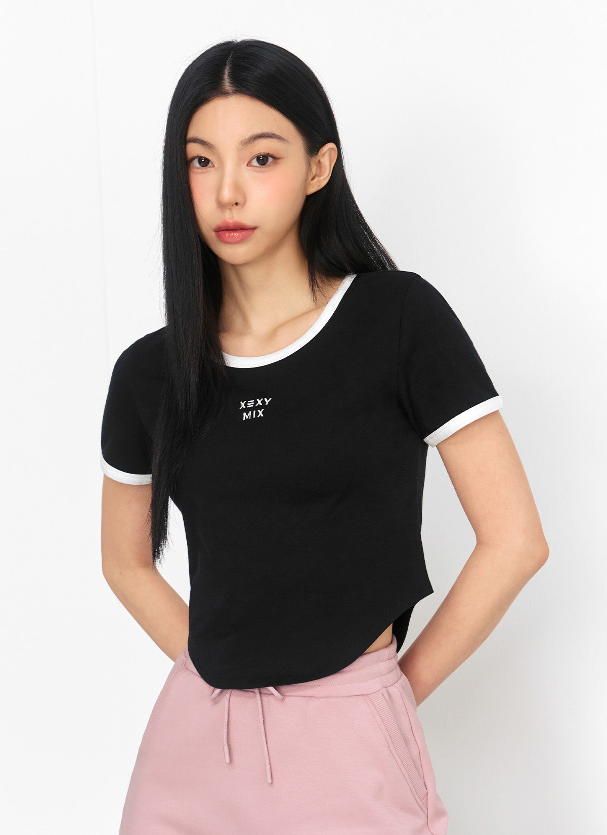 Stylish Soft Line Color Block Crop Top for Women - Trendy Summer Casual Wear, Perfect for Beach Outings & Music Festivals