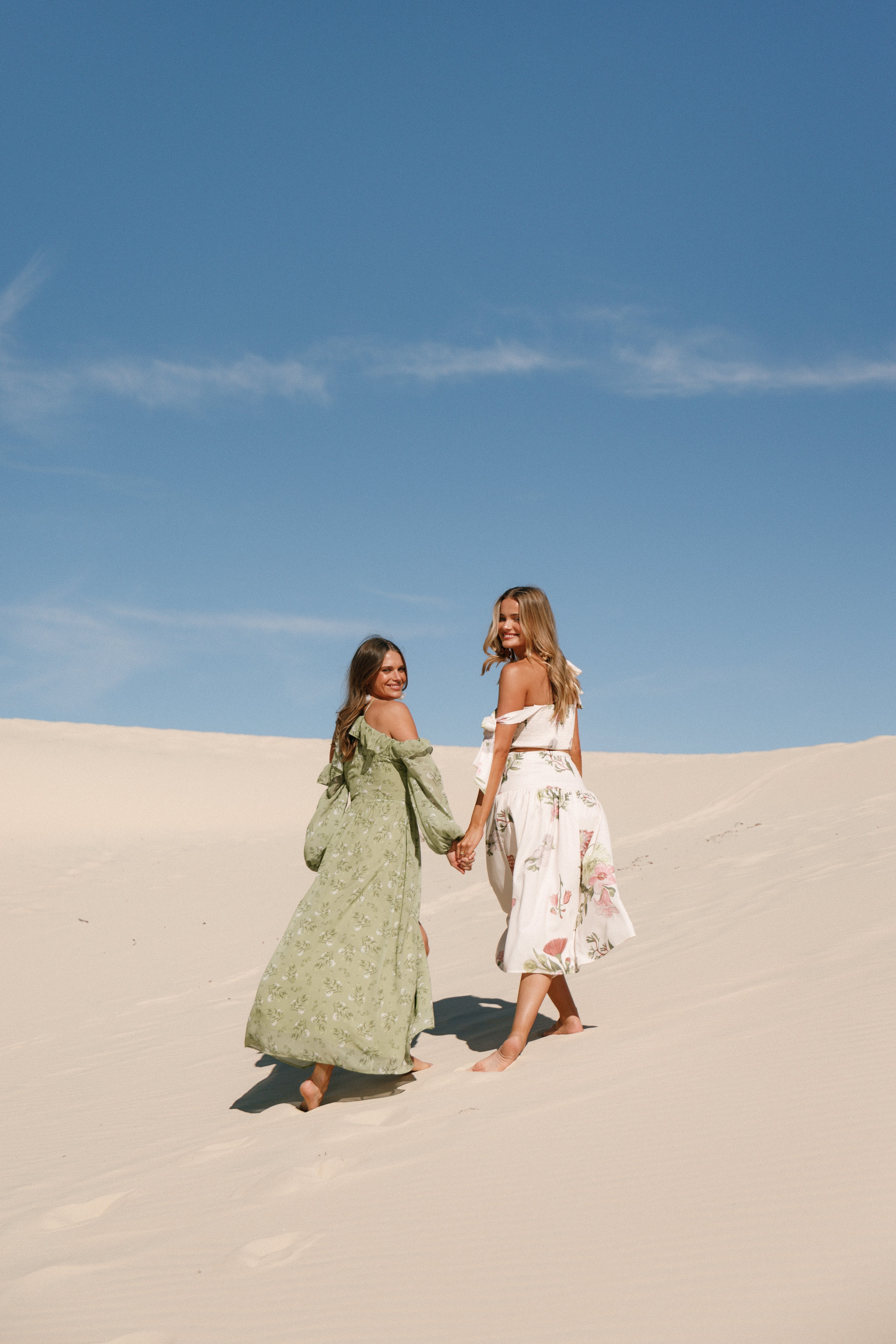 Alina Maxi Dress - Sage Botanica Floral Print Long Summer Dress for Women | Perfect for Beach Vacations, Garden Parties & Boho Fashion