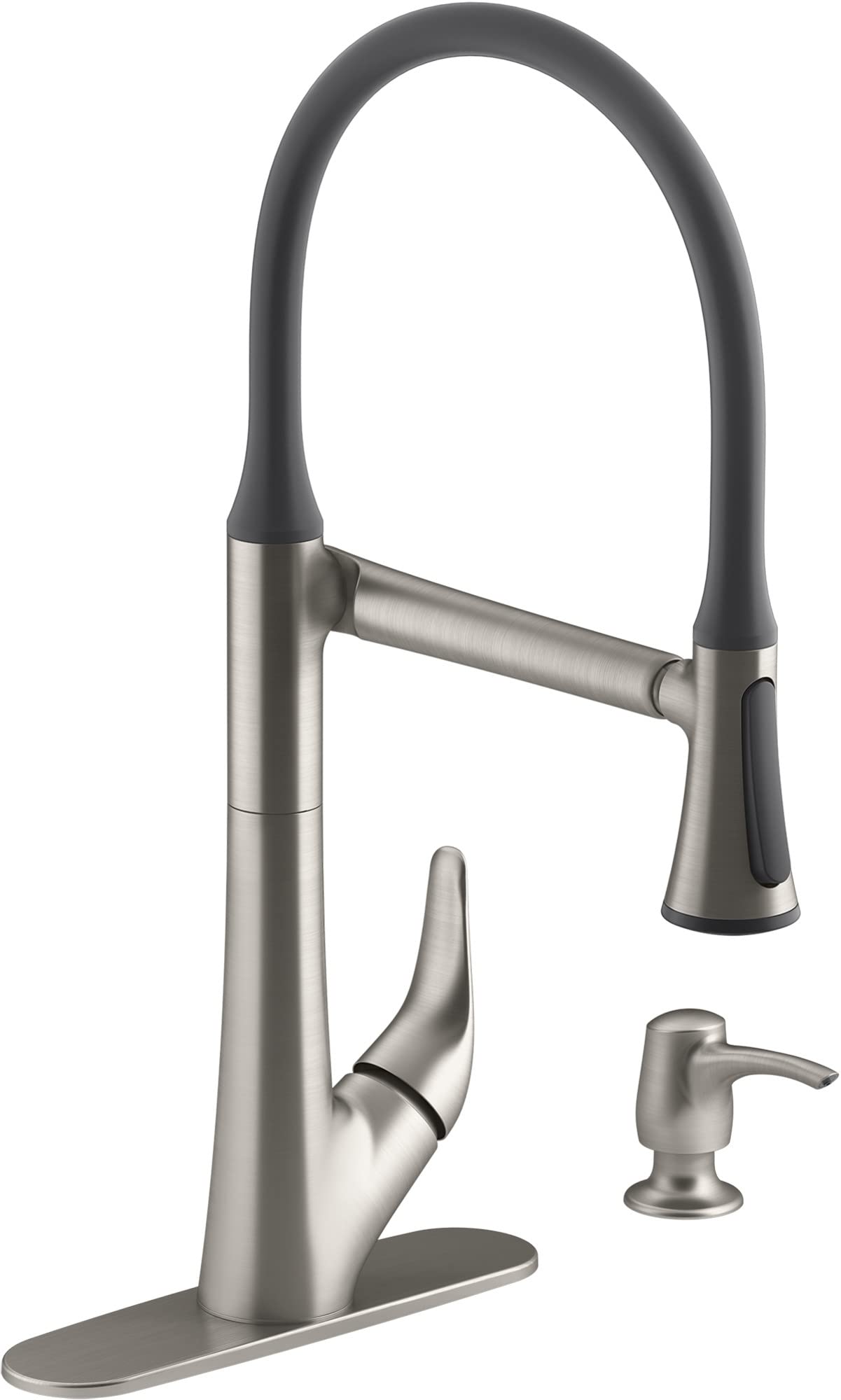 ARISE® Pull Down Kitchen Faucet with Sprayer - High Arc Brushed Nickel Modern Sink Faucet for Home & Commercial Use - Perfect for Washing Dishes, Filling Pots & Cleaning Countertops