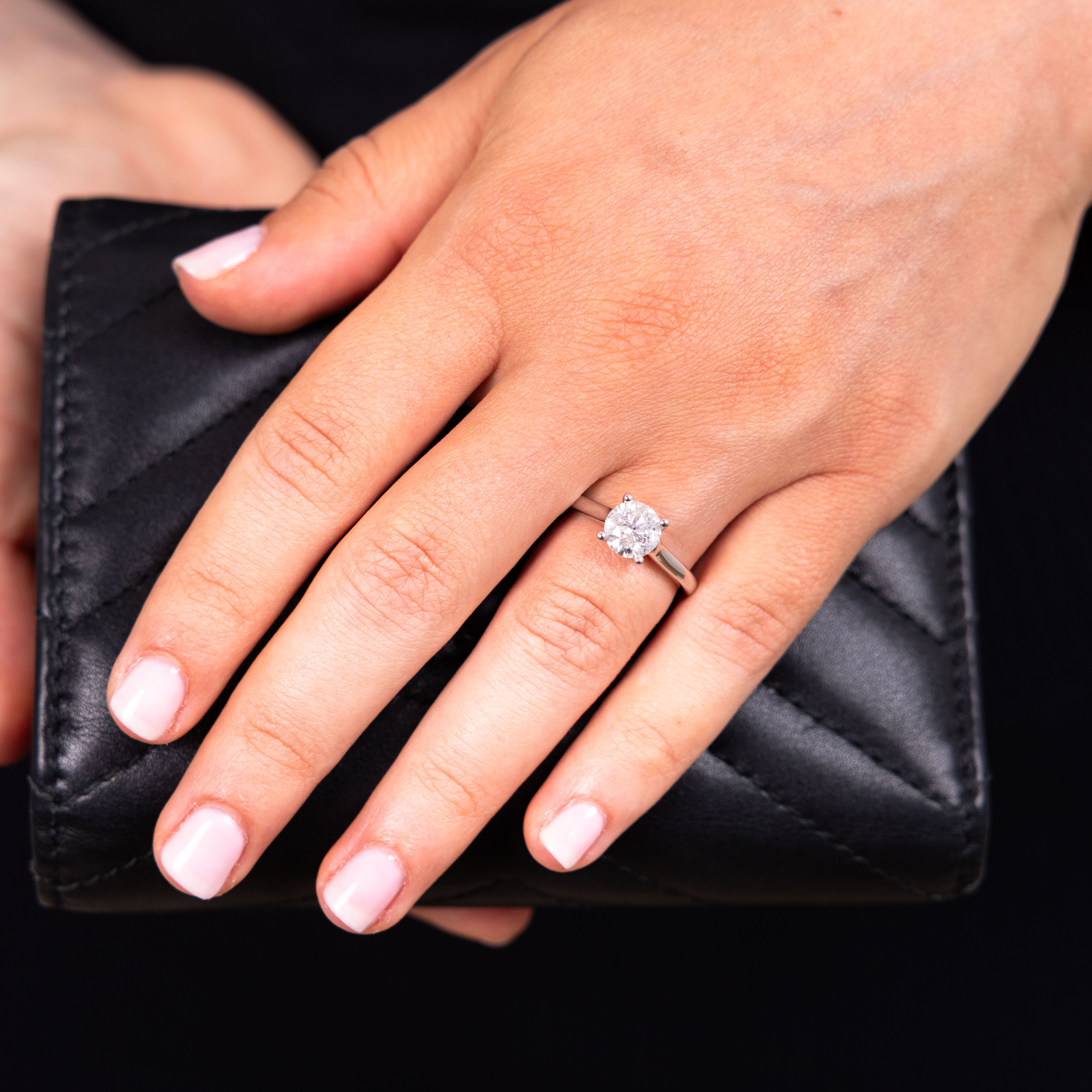 1.40 Carat Solitaire Diamond Engagement Ring in 18K White Gold - Perfect for Proposals, Weddings & Anniversary Gifts