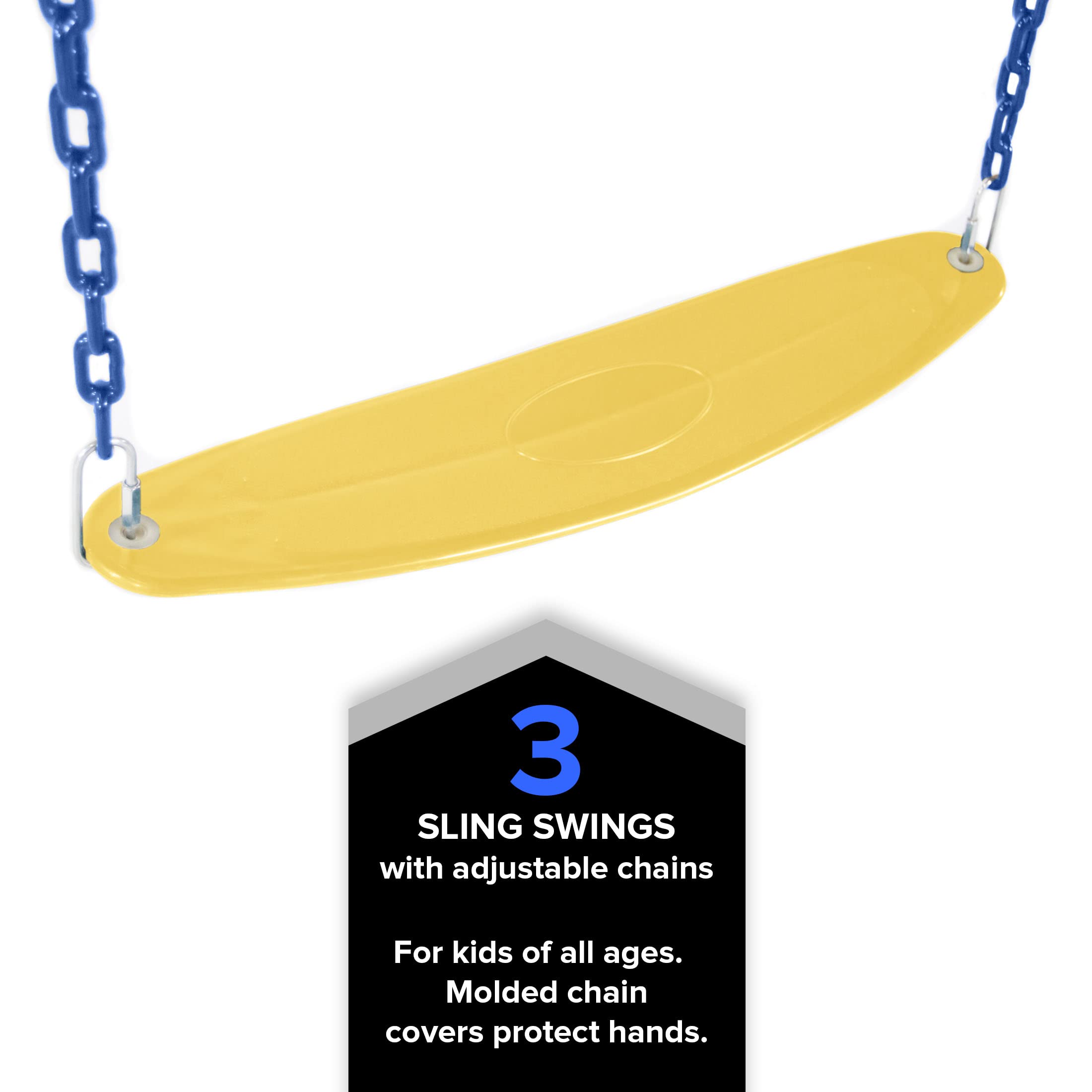 Sportspower Brighton Wood Swing Set for Kids - 2 Swings & 1 Bow Style Swing (Stand/Sit) - ASTM Safety Certified - Perfect for Backyard Playground & Outdoor Family Fun