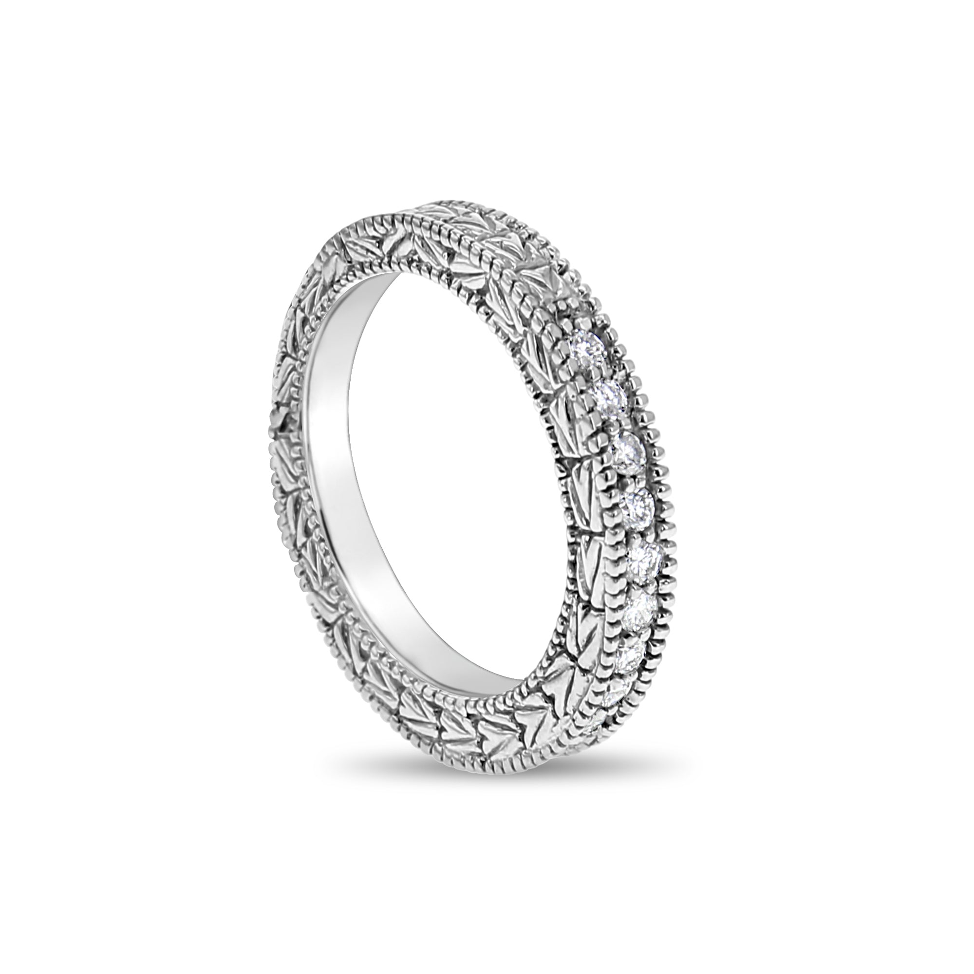 Vintage Diamond Wedding Band for Women – Elegant Antique Style Engagement Ring – Perfect for Bridal, Anniversary & Special Occasions