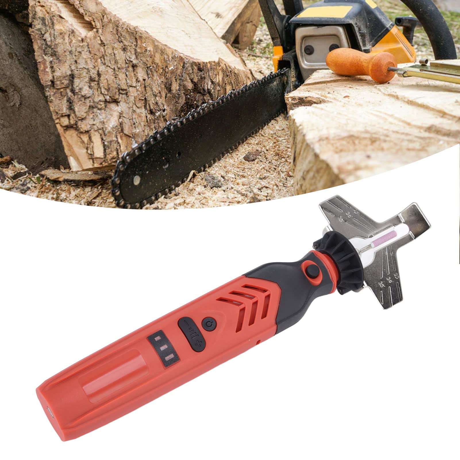 FOUF 3.6V Cordless Electric Chainsaw Sharpener Kit - 18000 RPM High Speed Chain Grinder for Chainsaw Maintenance & Sharpening | Perfect for Outdoor Gardening Tools & Wood Cutting Projects