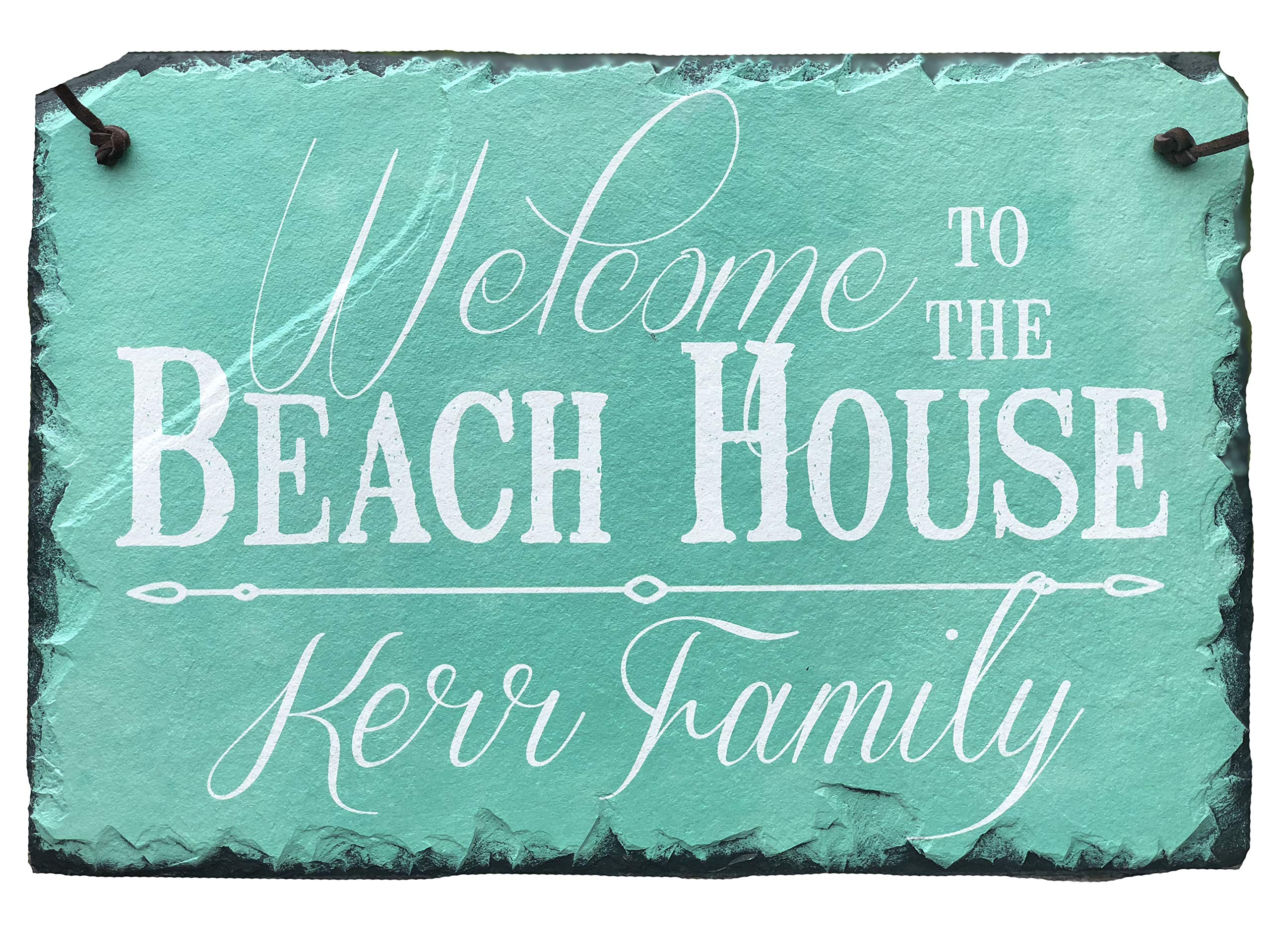 Handcrafted Slate Welcome Plaque for Beach House - 16