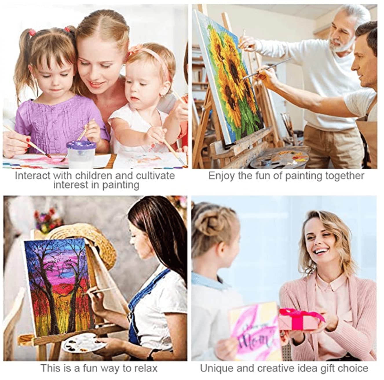 DIY Paint by Numbers Kit for Adults - 16x20 Inch Oil Painting on Canvas with Brushes & Acrylic Paints, Wooden Frame - Home Wall Decor Art Craft, Perfect Gift for Birthday & Relaxation (Peace Theme)