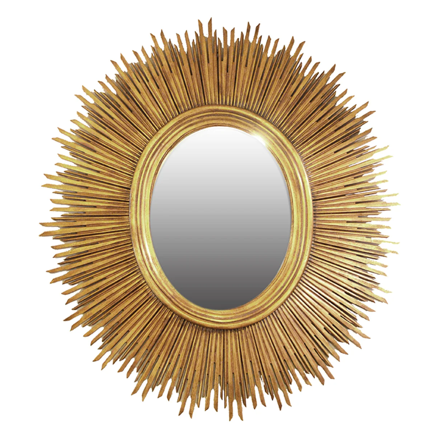 Oval Gold Leaf Finish Sun Mirror 1270mm (50
