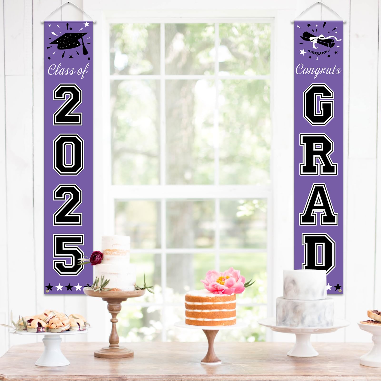 DAZONGE 2025 Graduation Party Decorations - Purple Graduation Banners & Party Supplies for Class of 2025 - School Graduation Decor for High School, College & University - Perfect for Graduation Ceremonies, Parties & Photo Backdrops
