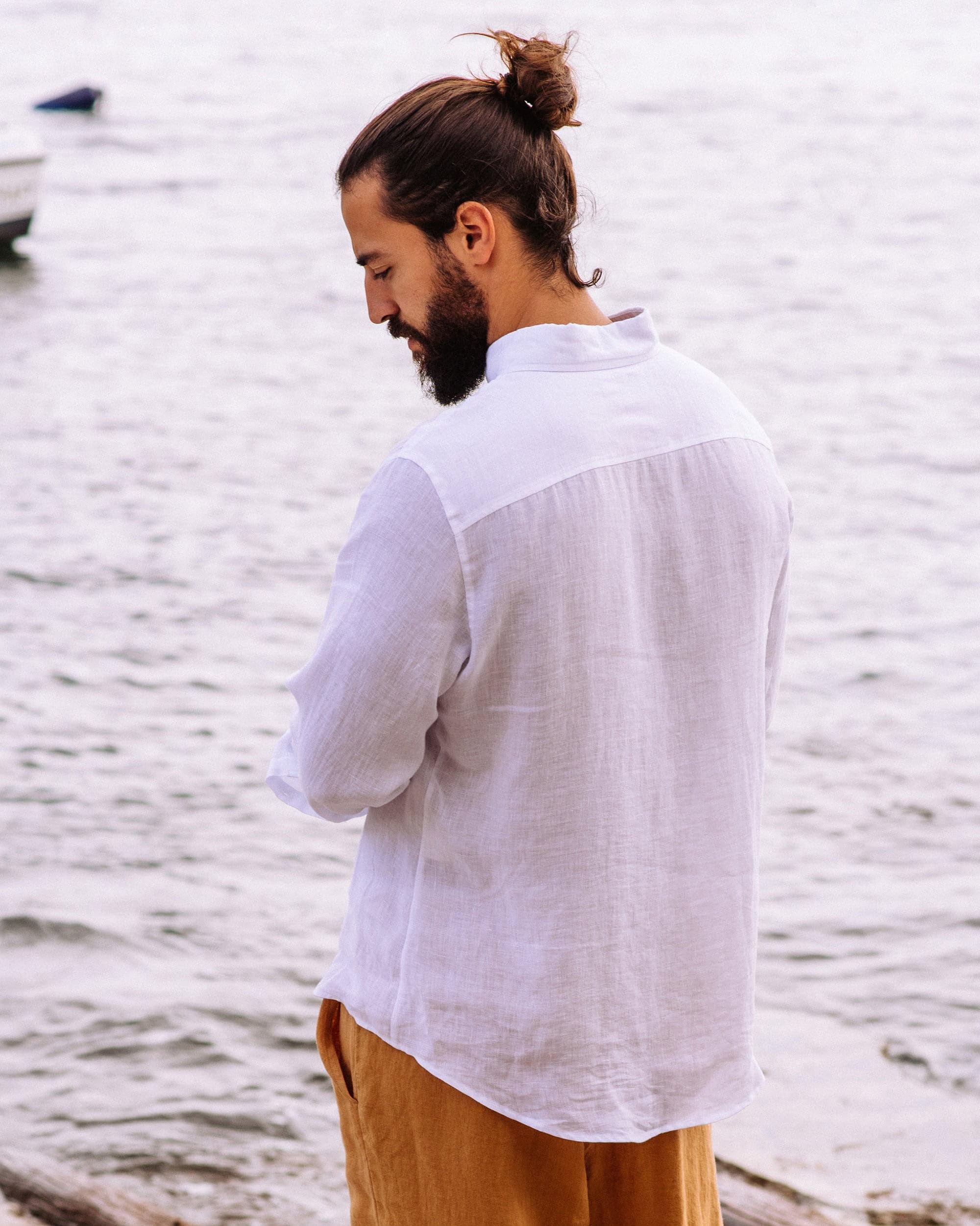 Magic Linen - Nevada Men's 100% Flax Linen Shirt | Lightweight Button-Down Shirt for Men | Perfect for Summer, Travel & Casual Wear