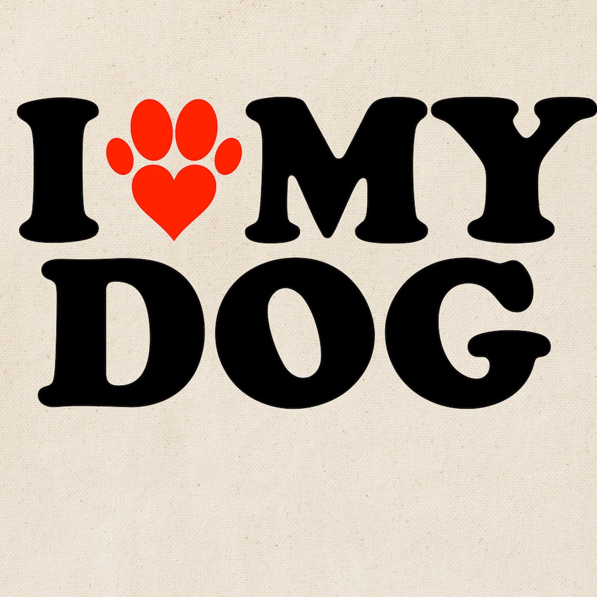 I Heart My Dog Tote Bag - Natural Canvas Reusable Shopping Bag for Dog Lovers - Perfect for Groceries, Beach Trips & Pet Supplies