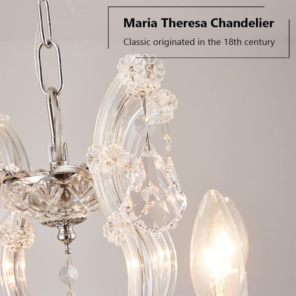 Elegant Modern Crystal Chandelier Lighting - Small Crystal Pendant Light Fixture for Dining Room, Bedroom, Hallway, Kitchen Island, Bathroom & Closet | Perfect for Girls Room Decor, Home Renovation & Interior Design Upgrade