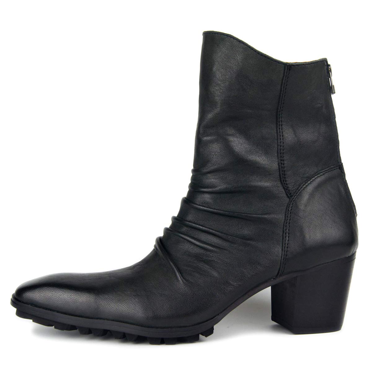 Premium Men's Leather Chukka Boots - Designer Casual Dress Shoes with Zipper & Heel | Stylish Office Wear & Night Out Boots