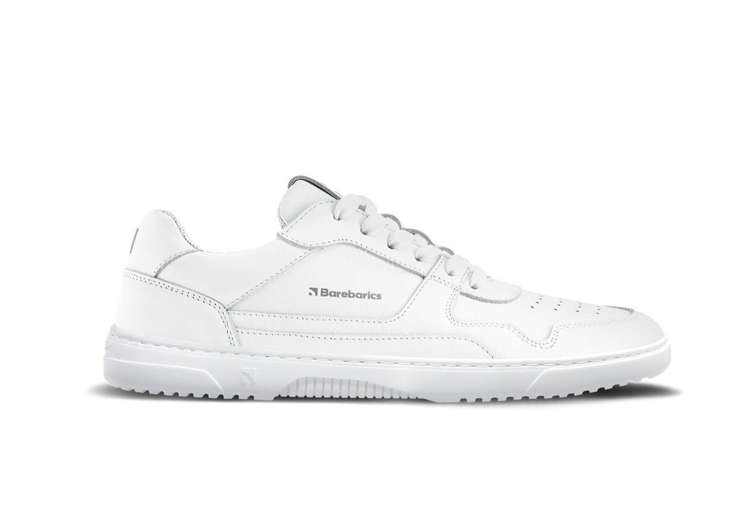 Barefoot Sneakers Barebarics Zing - All White Genuine Leather Minimalist Shoes for Men & Women | Perfect for Running, Gym & Everyday Comfort