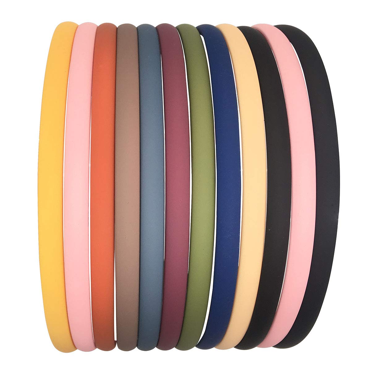 12pcs 8mm Thin Headbands for Women & Girls - Non-Slip Rubber Grip Hair Bands with Teeth - Soft Plastic Hair Accessories for Kids, Teens & Adults - Perfect for School, Sports, Work & Everyday Styling