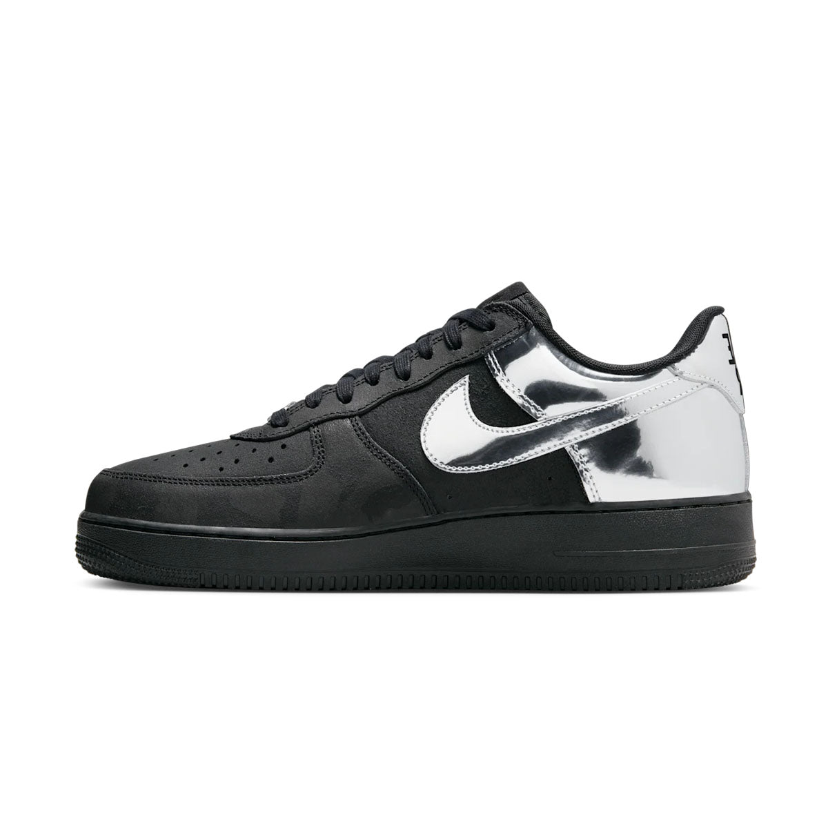 Nike Air Force 1 Low 'Black Metallic Silver' Sneakers - Men's Basketball Shoes for Casual Wear & Street Style
