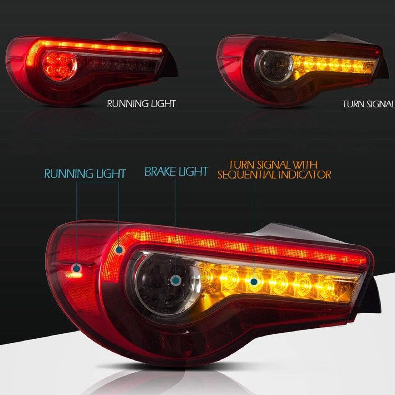 JDMSPEED LED Headlights & Tail Lights Replacement Kit for Subaru BRZ, Scion FRS, Toyota GT-86 (2013-2017) - High Brightness, Easy Installation - Perfect for Night Driving & Car Upgrades