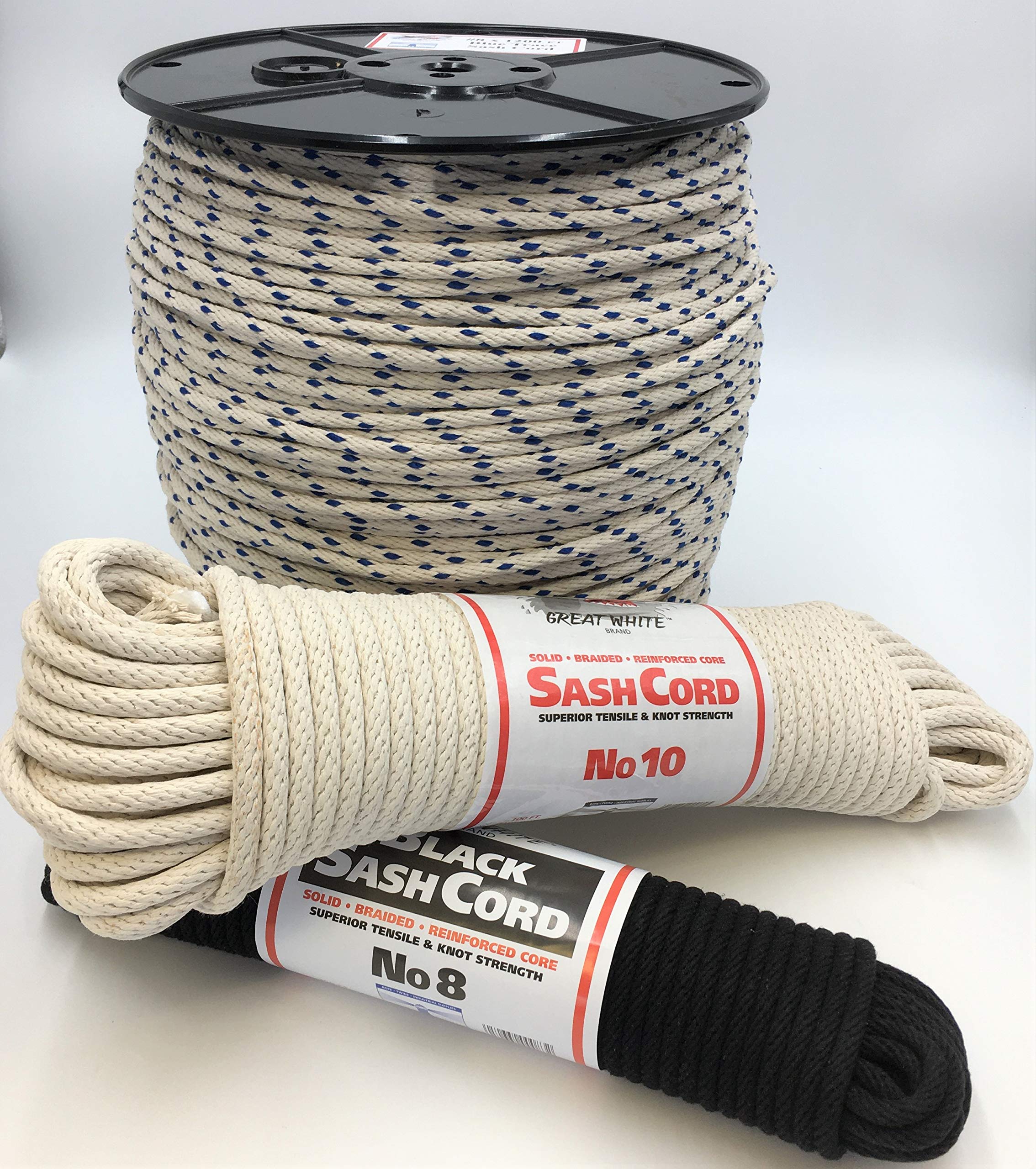 GREAT WHITE Sash Cord Black - 3/16