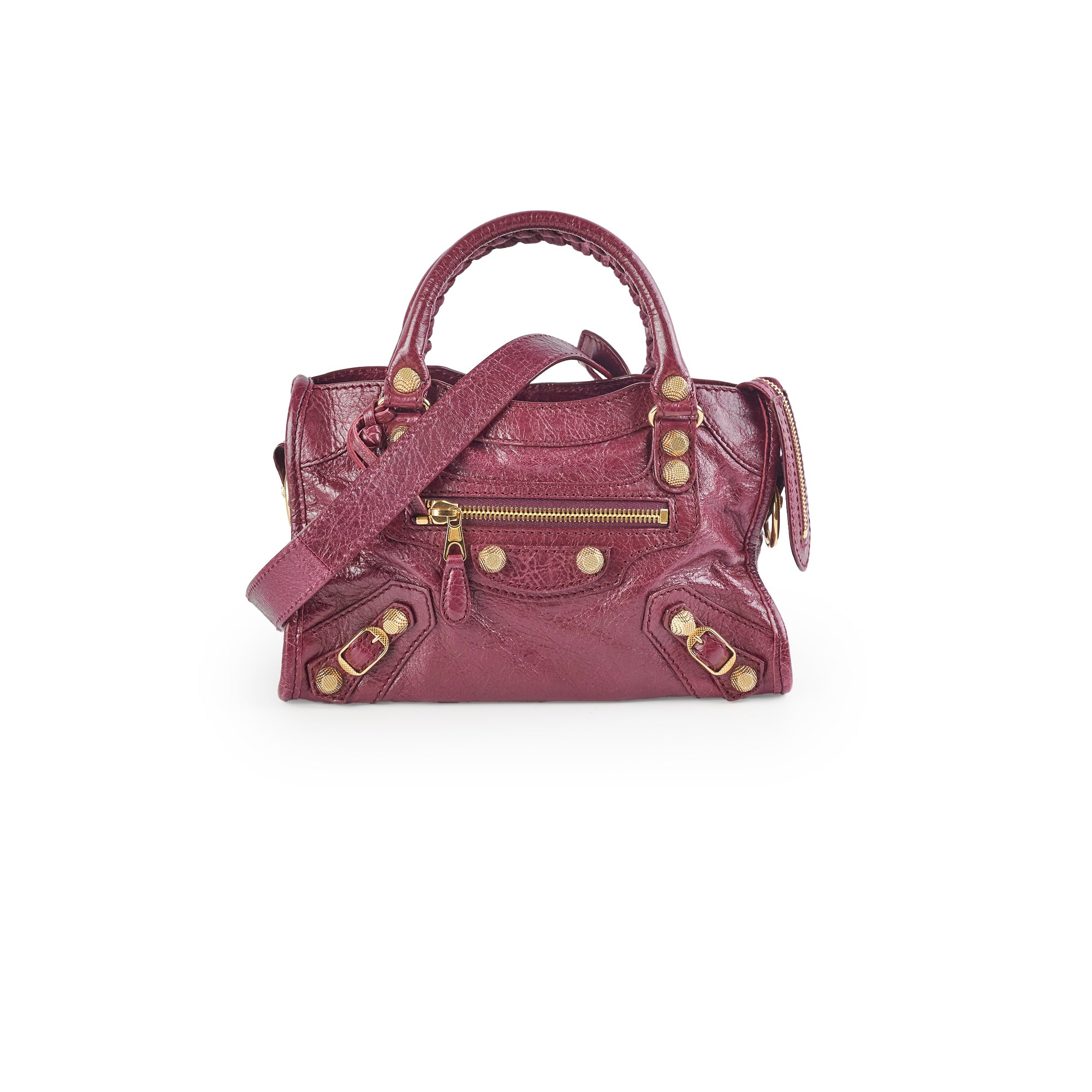 Balenciaga City Mini Crossbody Bag in Burgundy Leather - Stylish & Compact for Everyday Use, Travel, and Night Out