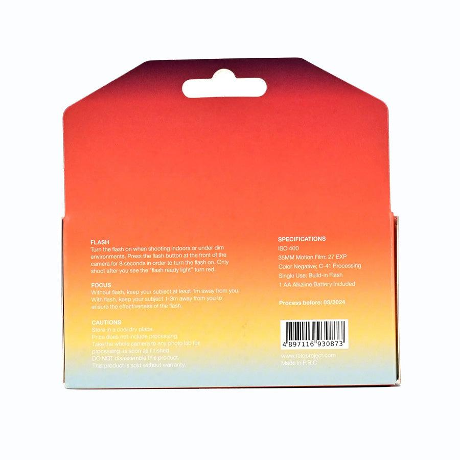 RETO AMBER Spark 35 Disposable Camera with 27 Exposures - Vintage Film Camera for Travel, Weddings & Parties - Retro Point and Shoot Film Camera for Beginners & Photography Enthusiasts