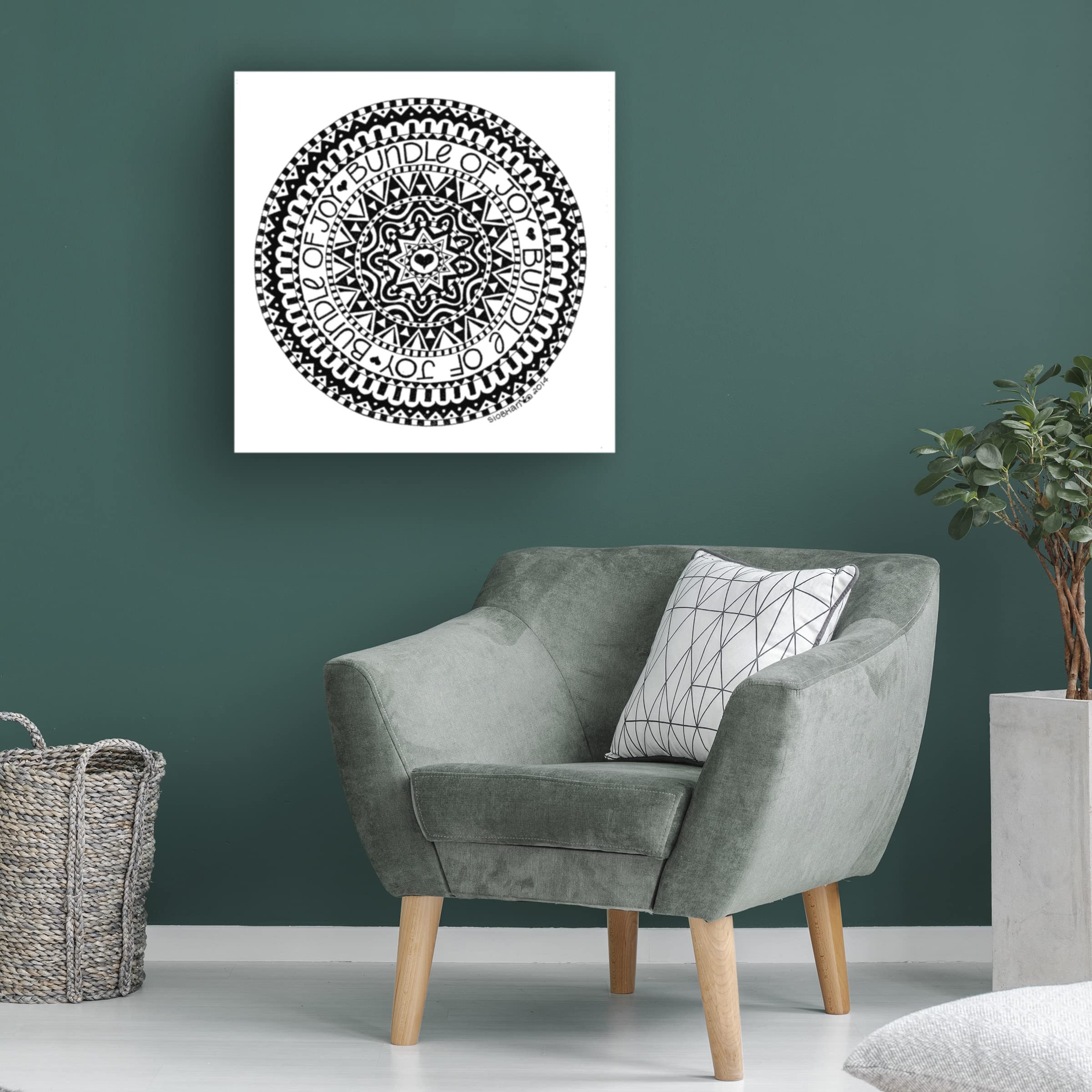 Trademark Fine Art 'Bundle Of Joy' 18x18 Canvas Wall Art by Siobhan - Perfect for Nursery, Baby Shower Gifts & Home Decor