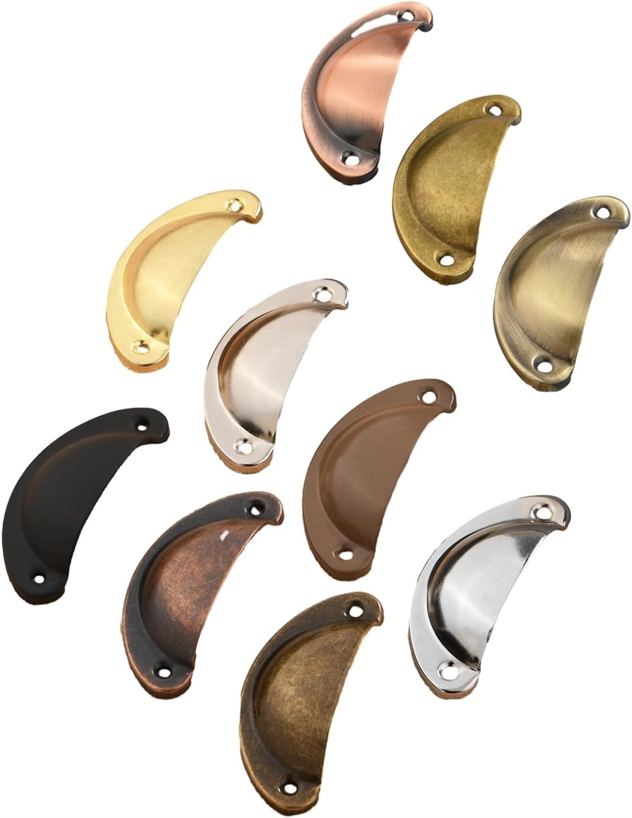 Vintage Bronze Cabinet Knobs and Drawer Pulls - 10 Pack Half Round Shell Handles for Dresser, Medicine Cabinet & Furniture Hardware | Perfect for Bedroom, Bathroom & Kitchen Renovation