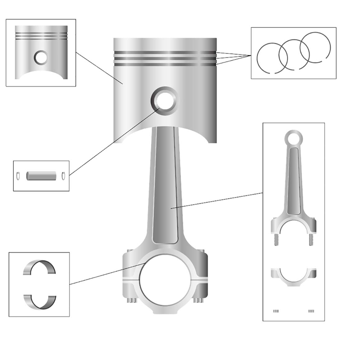 uxcell 90mm Engine Piston Ring Set - High Performance Air Compressor Replacement Parts for Industrial & Automotive Applications