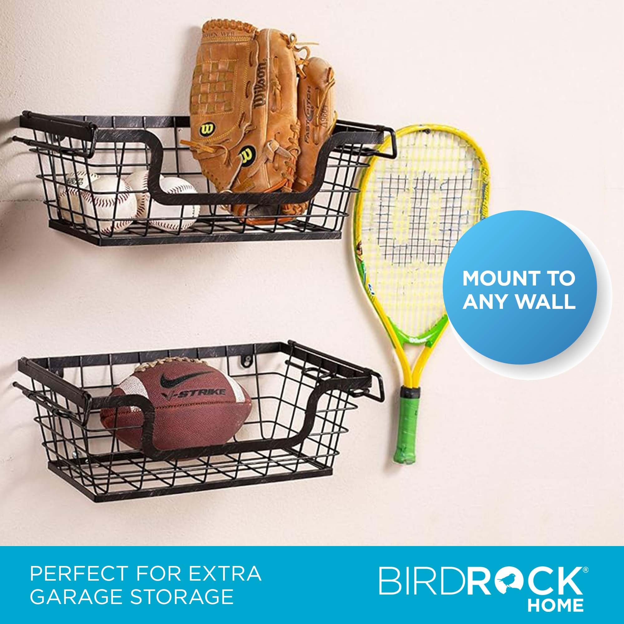 BIRDROCK HOME Set of 2 Stackable Metal Wire Baskets - Wall Mounted Hanging Storage Bins for Kitchen Pantry Organization - Perfect for Storing Potatoes, Onions, Fruits & Vegetables - Space Saving Cabinet & Countertop Storage Solution for Home & Office Use