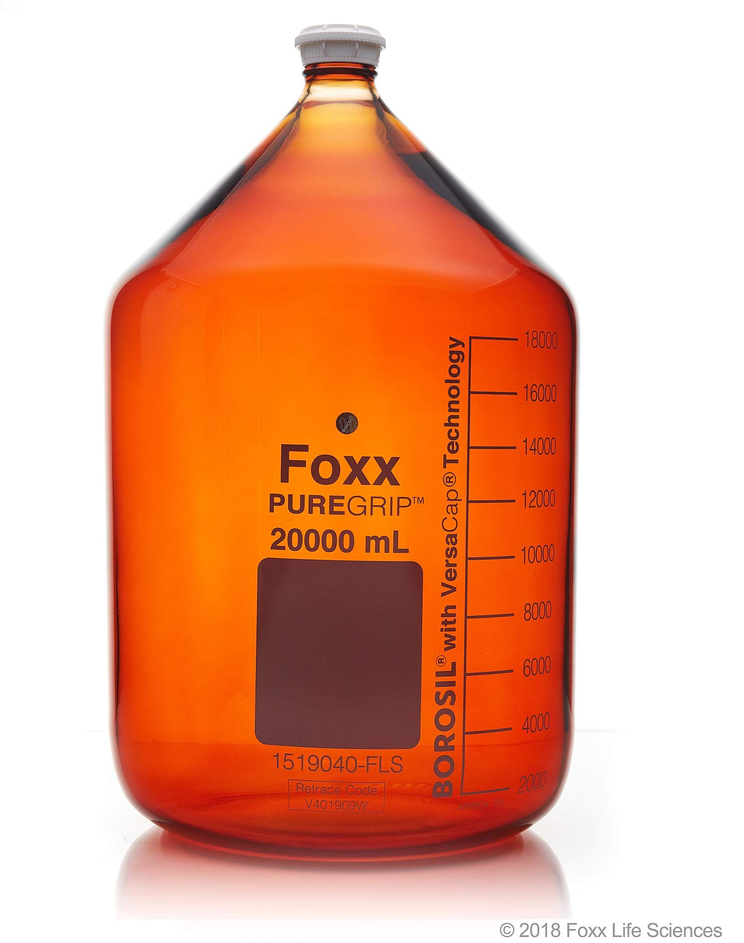 Borosilicate Glass Reagent Bottles with GL45 Screw Cap - 3000ml (500 fl oz) Amber Lab Bottles - Pack of 2 - Ideal for Chemical Storage, Laboratory Experiments & Scientific Research