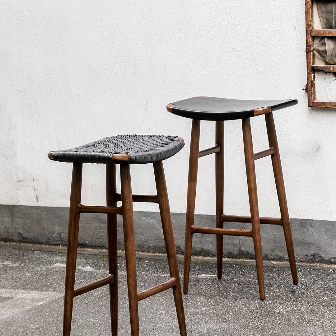 Freja Counter Stool with Woven Paper Cord Seat - Modern Bar Stool for Kitchen Island, Breakfast Nook & Home Decor