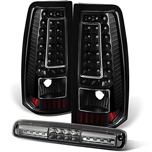 AKKON LED Tail Lights for Chevy Silverado & Sierra - Black Smoke Replacement Rear Lights with LED 3rd Brake Cargo Lamp | Upgrade for Trucks, SUVs & Off-Road Vehicles