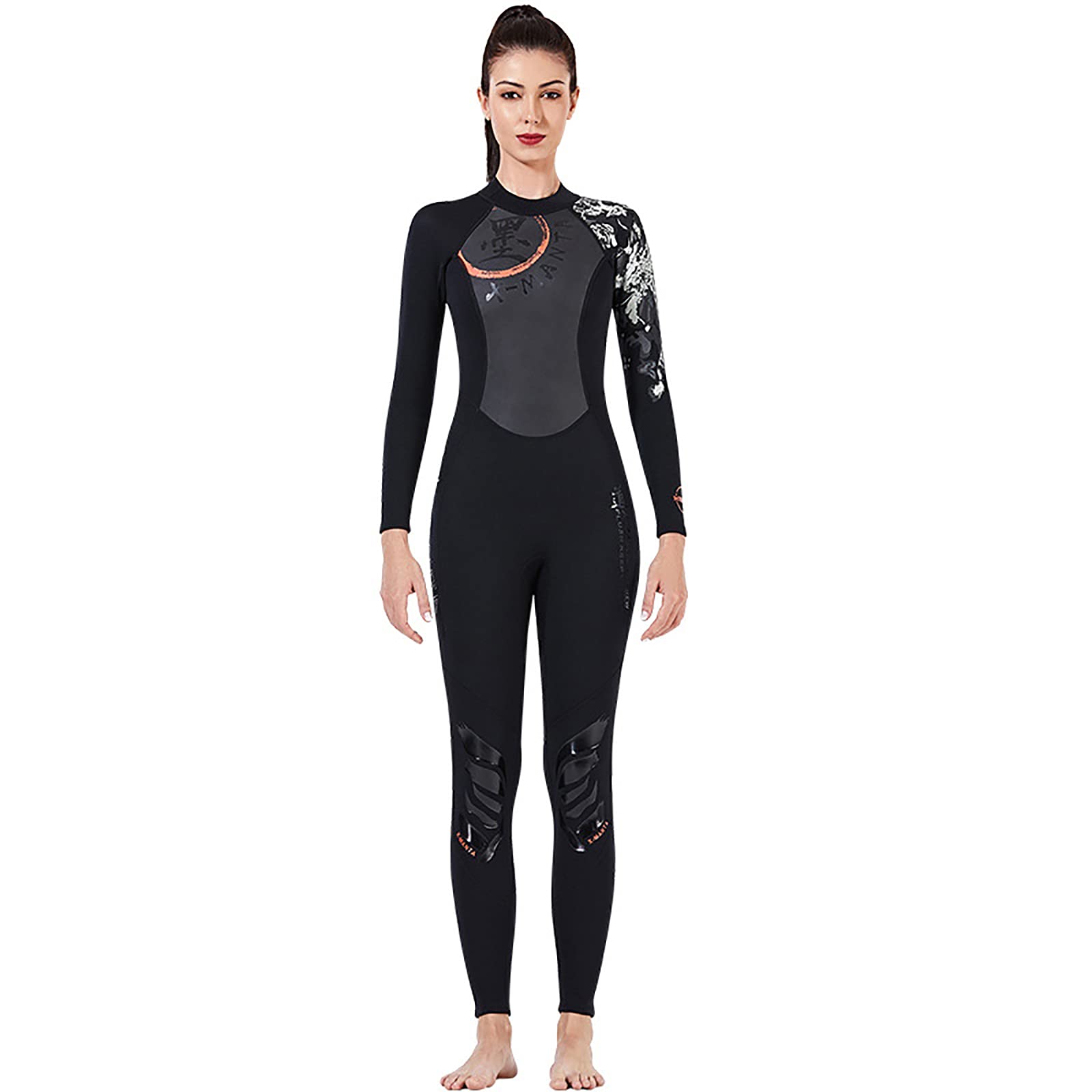 Premium 1.5mm Neoprene Women's Full Wetsuit - Back Zip UV Protection Scuba Diving Suit, Ultra Stretch Fashion Print for Swimming, Surfing & Water Sports | Black XL | Perfect for Beach Vacations & Marine Adventures