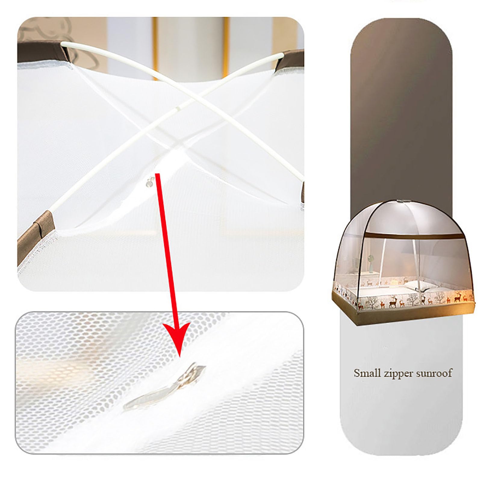 Foldable Mosquito Net Tent - Portable Pop Up Double Door Mesh Bottom Tent for Camping, Travel, Backpacking, Hiking, and Outdoor/Indoor Use - Perfect for Backyard, Beach, and Patio Protection