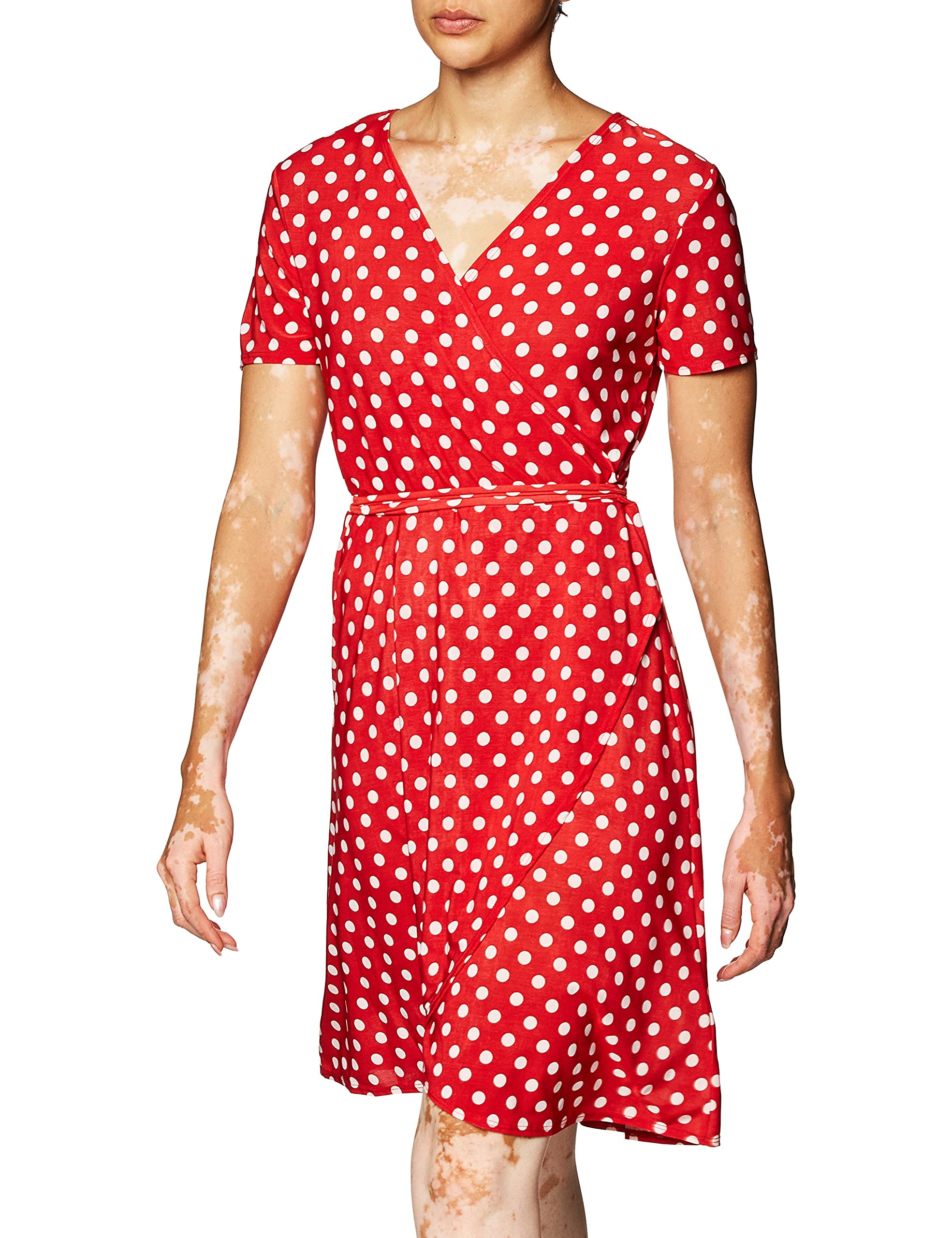 Star Vixen Women's Short Sleeve Wrap Dress - Ballet-Inspired Flowy Midi Dress for Summer | Perfect for Date Night, Office Wear & Special Occasions