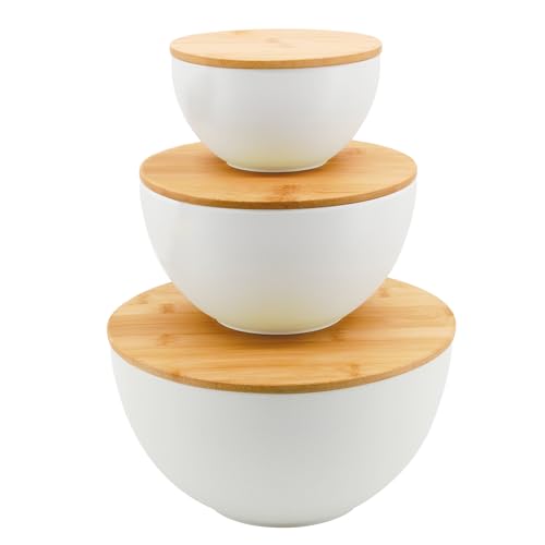 White with Bamboo Lid