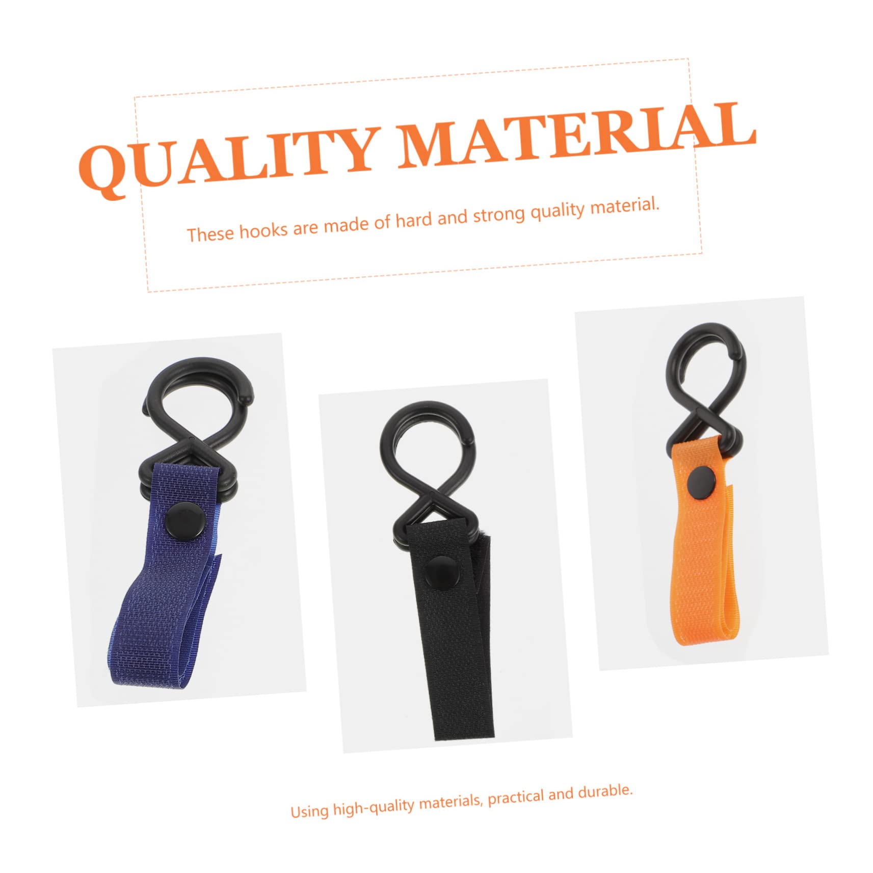 VICASKY 15-Pack Heavy Duty Stroller Hooks - Multi-Purpose Hanging Hooks for Wheelchairs, Prams & Pushchairs - Durable Strap Hangers for Shopping Bags, Purses & Baby Supplies - Perfect for Parents & Caregivers