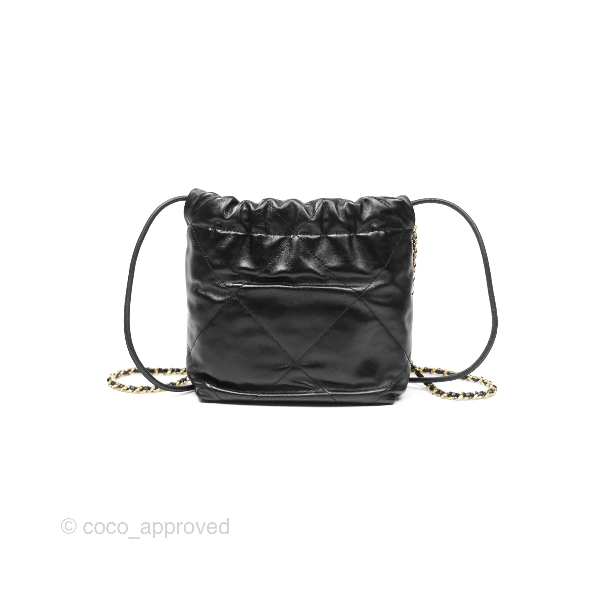 Chanel 22 Mini Bag Black Crumpled Calfskin Leather Crossbody Bag for Women | Luxury Designer Handbag for Everyday Use, Date Night & Special Occasions