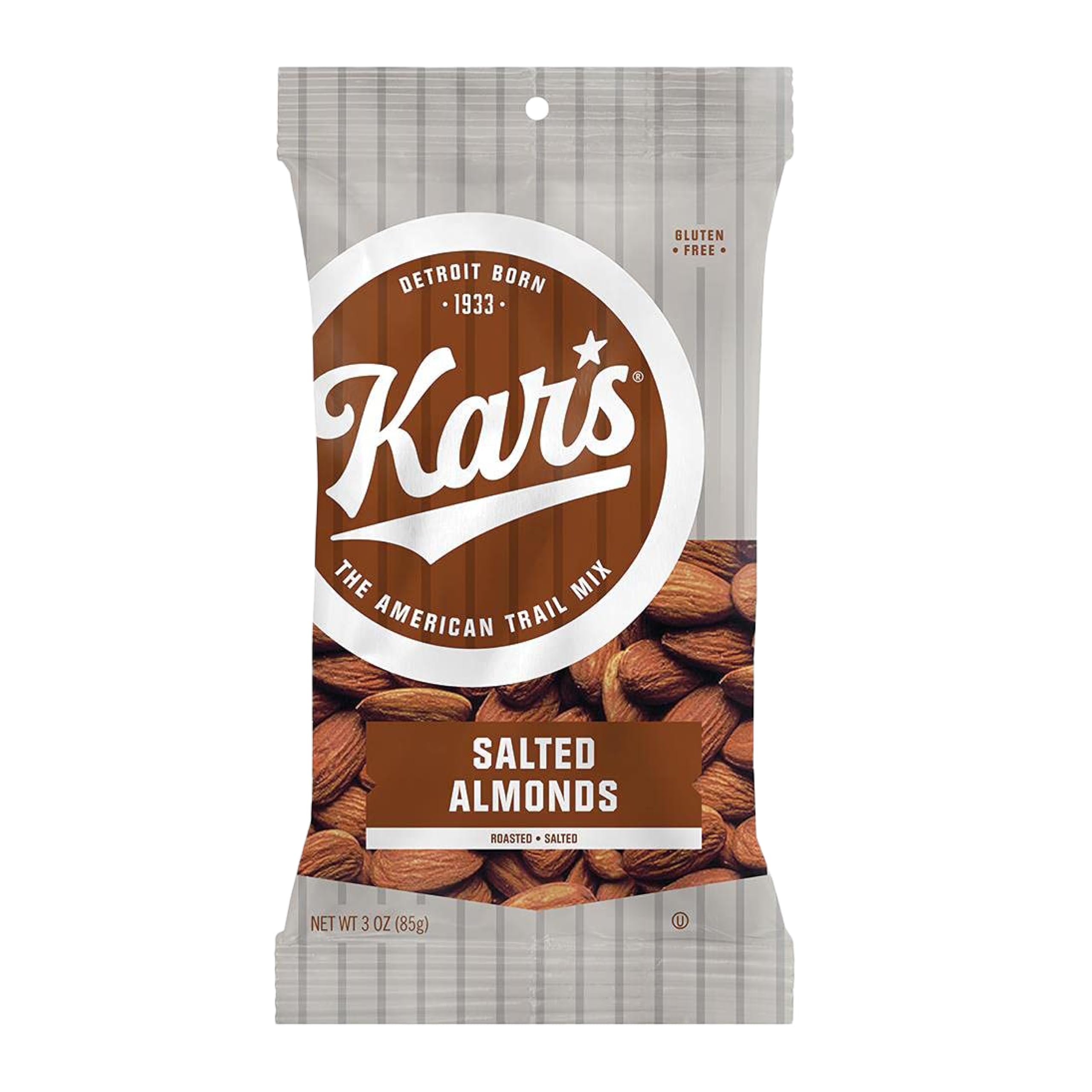 Kar's Nuts Roasted & Salted Almonds - 3 oz Individual Snack Packs (12 Pack) | Gluten-Free, Healthy Snacks for Office, School & Travel | Bulk Almonds for Weight Loss & Keto Diet