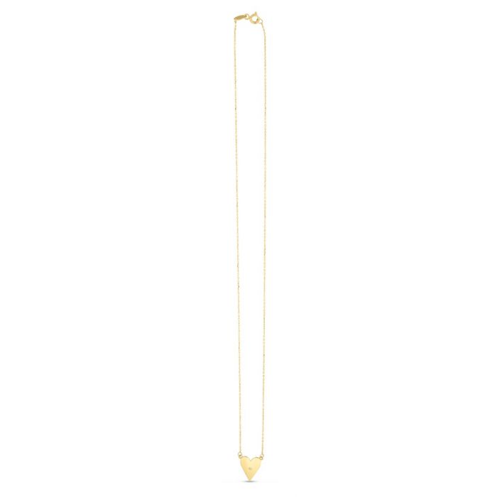 14K Yellow Gold Elongated Diamond Heart Pendant Necklace for Women - Elegant Valentine's Day Gift & Anniversary Jewelry