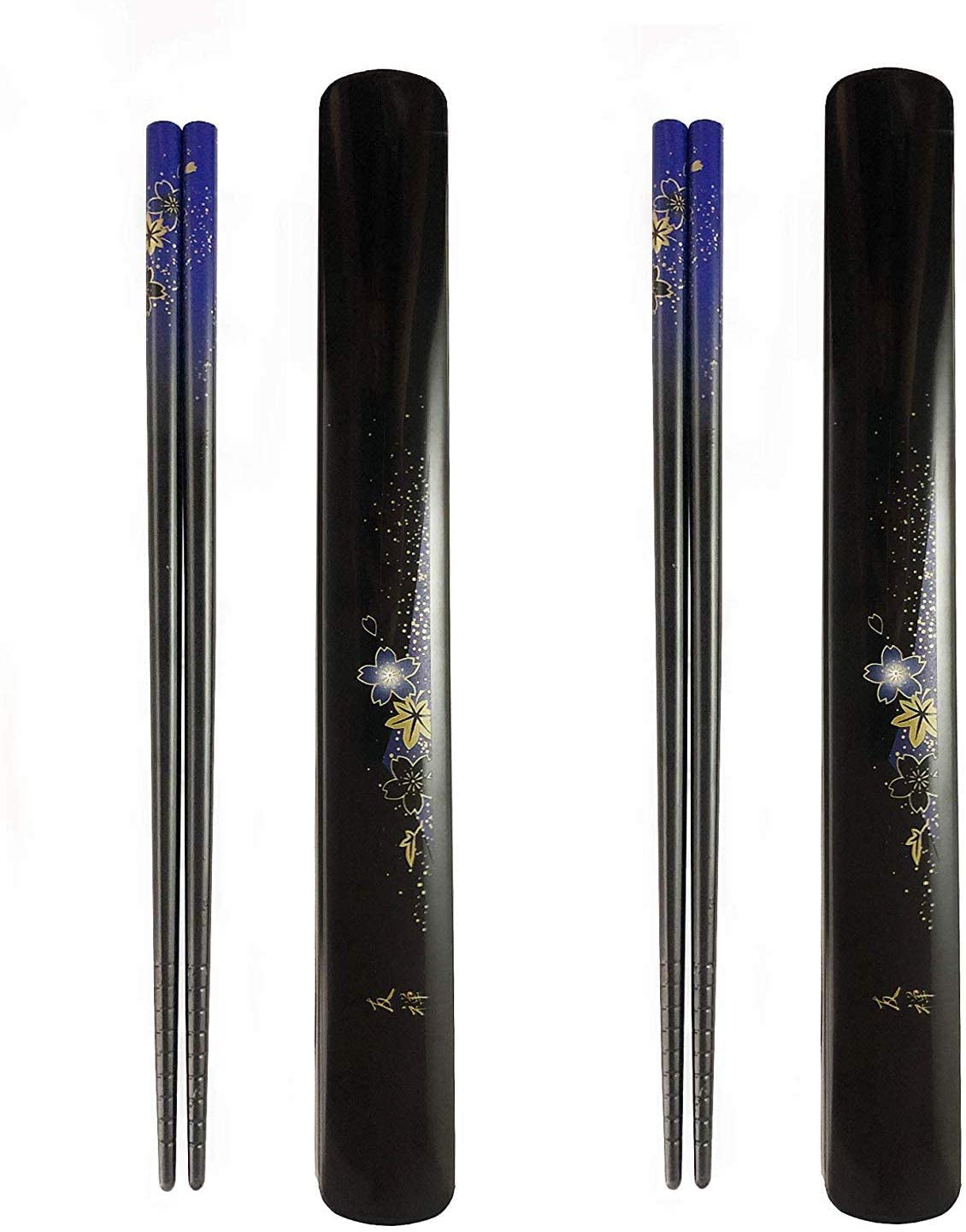 JapanBargain 3642 - Reusable Bamboo Travel Chopsticks Set of 2 with Portable Case | Chinese, Korean & Japanese Style Utensils | Dishwasher Safe | Made in Japan | Perfect for Asian Cuisine, Picnics & Office Lunches