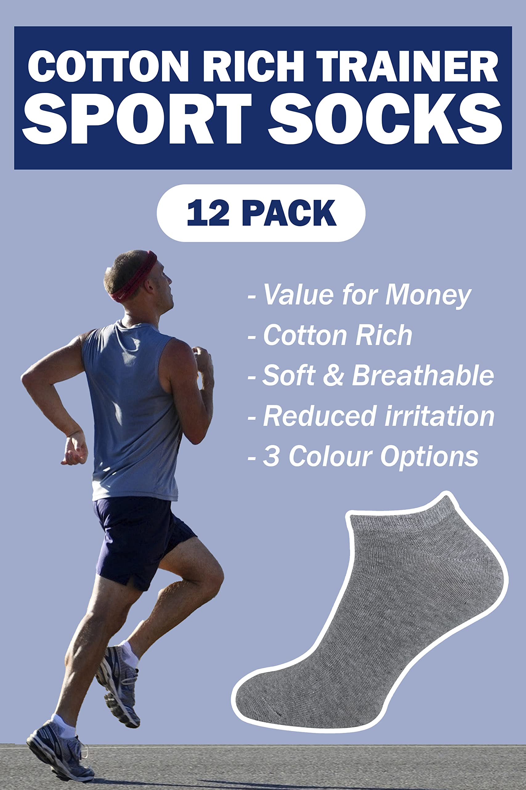 12-Pack Men's Low Cut Cotton Quarter Trainer Socks - Breathable & Comfortable for Running, Gym & Everyday Wear | Sock Snob Athletic Socks