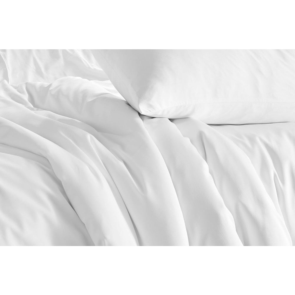 100% Natural Bamboo Quilt Cover Set - Breathable & Hypoallergenic White Bedding for All Seasons | Perfect for Master Bedroom, Guest Room & Vacation Homes